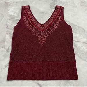 Christine‎ Phillipe Beaded Sweater Tank Top Size Large L